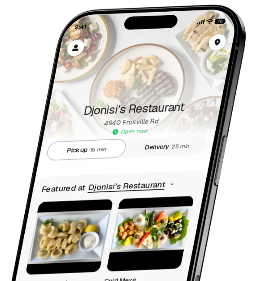 Djonisi’s Restaurant app preview