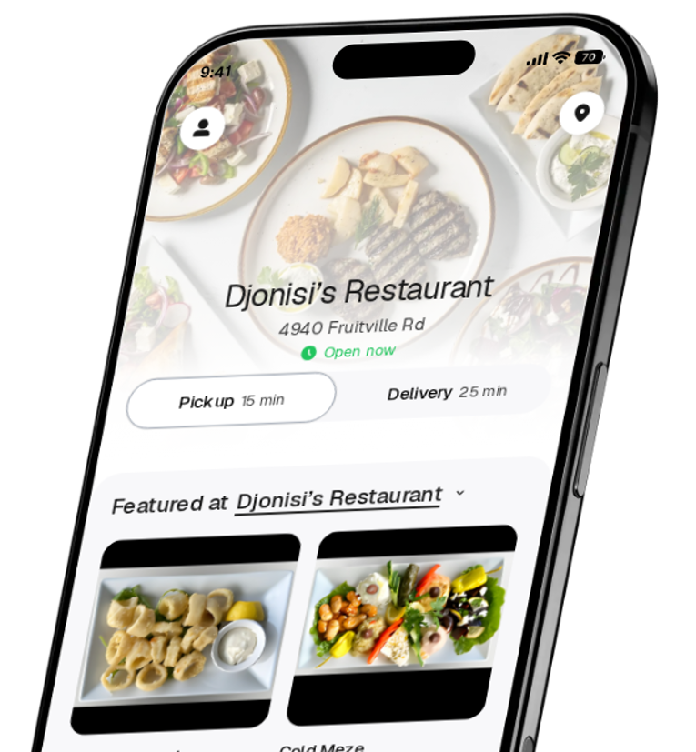 Djonisi’s Restaurant app preview