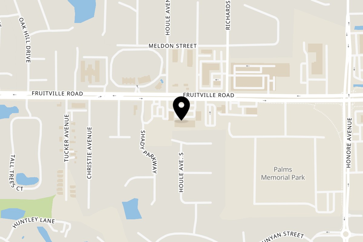 Map showing the location of Djonisi’s Restaurant on 4940 Fruitville Rd in Sarasota